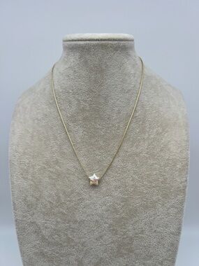 Gold Chain Necklace with Star Pearl Pendant - Gold